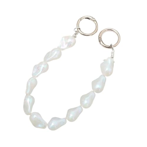 HESHUWEN Taschenkette Handykette mit unregelmäßigen Perlen und Perlen for Damen und Mädchen, Handtaschen-Gurtband, Ersatzgriff, Tasche, Dekoration, Zubehör Kette FüR Tasche(Multicolor) von HESHUWEN