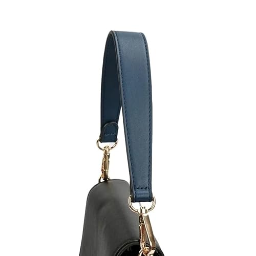 HESHUWEN Taschenkette Kunstleder Taschengurt Handtaschengriffe for Handtasche Kurzer Taschengurt Geldbörsengurt Goldene Schnalle Ersatztaschengurt Kette FüR Tasche(Blue-36cm) von HESHUWEN