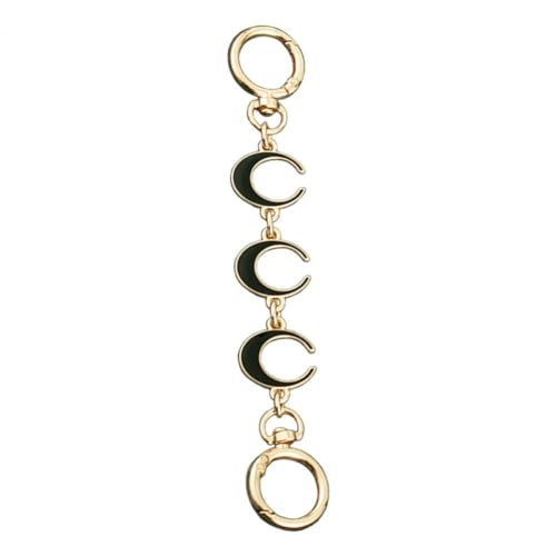 HESHUWEN Taschenkette Kurze Geldbörsenkette, Legierung, Herz-Anhänger, Geldbörsenkette, Kurze einzelne Schultertasche, Handtaschengurt-Verlängerung, DIY-Dekoration Kette FüR Tasche(Noir) von HESHUWEN