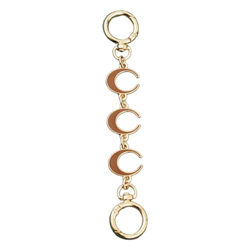 HESHUWEN Taschenkette Kurze Handtaschenkette aus Legierung mit Herzanhänger, Handtaschenkette for einzelne Umhängetasche, Handtaschengurtverlängerung, DIY-Taschendekoration Kette FüR Tasche(Brown) von HESHUWEN