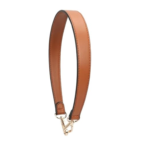 HESHUWEN Taschenkette Ledertaschengurt Hochwertige goldene Schnalle Damen Schultertaschengurt 36/49cm lang Zubehör for Handtaschen Taschengürtel Kette FüR Tasche(Brown 49cm) von HESHUWEN