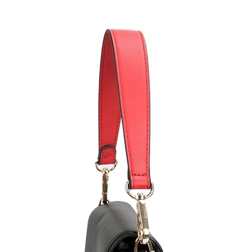 HESHUWEN Taschenkette Ledertaschengurt Hochwertige goldene Schnalle Damen Schultertaschengurt 36/49cm lang Zubehör for Handtaschen Taschengürtel Kette FüR Tasche(Red 36cm) von HESHUWEN