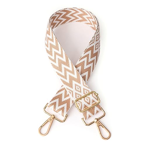 HESHUWEN Taschenkette Nylon-Schultertaschengurt, verstellbar, for Damen, breiter Taschengurt, Umhängegurt, Zubehör, Ersatzgurt, Kettentaschengurt Kette FüR Tasche(Khaki and White) von HESHUWEN