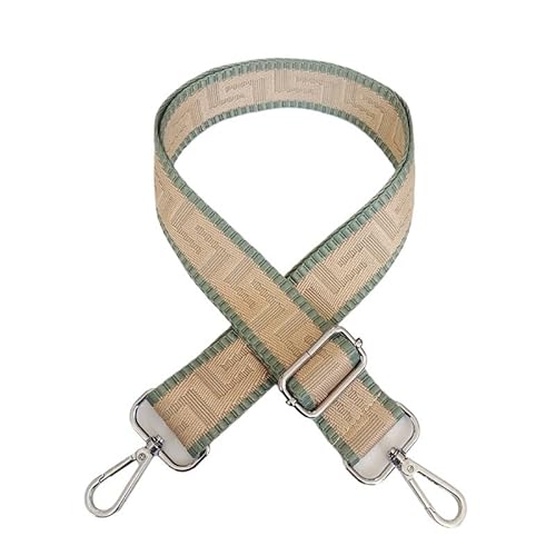 HESHUWEN Taschenkette Style Bag Strap for Crossbody Abnehmbares DIY-Zubehör for Damenhandtaschen Schulter-Umhängetasche Nylon-Taschengürtel Kette FüR Tasche(Khaki Silver) von HESHUWEN