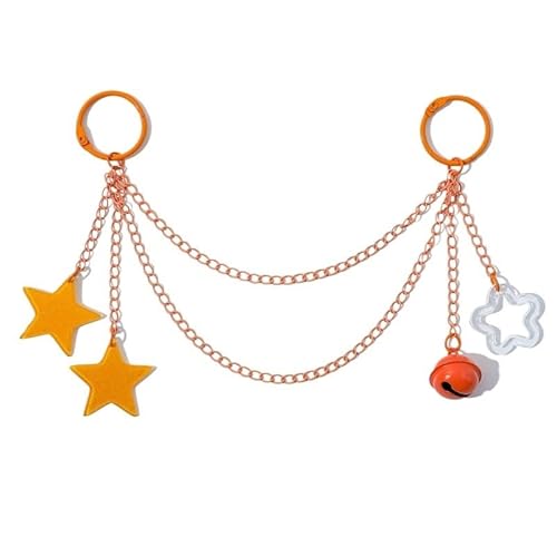 HESHUWEN Taschenkette Tasche Acryl Kette Zubehör Dekoration Candy Farben Sterne Einstellbare DIY Tasche Kette Hängende Kette Kette FüR Tasche(Orange-1) von HESHUWEN