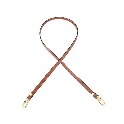 HESHUWEN Taschenkette Taschengurt, Handtaschengurt, Schultergurt, Messenger-Tasche, Umhängetasche, echtes Leder, Ersatzgurt for Damen, Taschenzubehör Kette FüR Tasche(Brown,Gold Buckle-110cm) von HESHUWEN