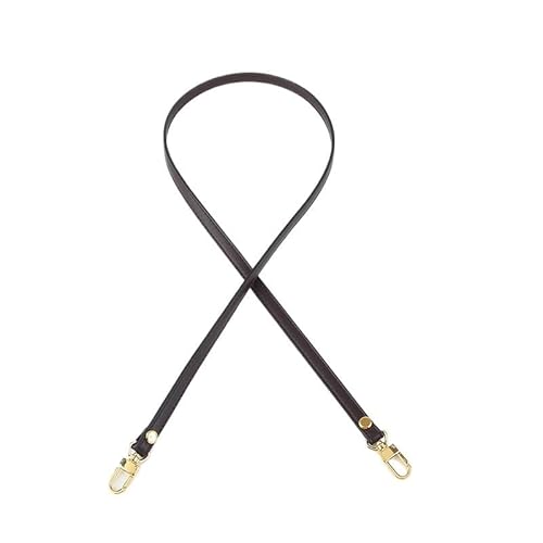HESHUWEN Taschenkette Taschengurt, Handtaschengurt, Schultergurt, Messenger-Tasche, Umhängetasche, echtes Leder, Ersatzgurt for Damen, Taschenzubehör Kette FüR Tasche(Coffee,Gold Buckle-100cm) von HESHUWEN