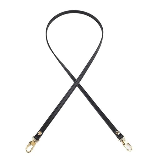 HESHUWEN Taschenkette Taschengurt, Handtaschengurt, Schultergurt, Messenger-Tasche, Umhängetasche, echtes Leder, Ersatzgurt for Damen, Taschenzubehör Kette FüR Tasche(Noir,Gold Buckle-100cm) von HESHUWEN