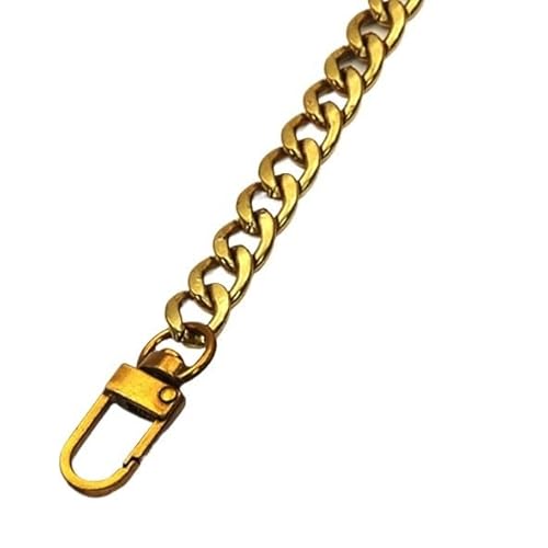 HESHUWEN Taschenkette Taschenkette aus Stahl – 9 mm Metall, Abnehmbarer Ersatz-Schultergurt for Crossbody-Taschen, for Handtaschen, Gürtelgriff, schwer, stark Kette FüR Tasche(Vintage Gold,20cm) von HESHUWEN