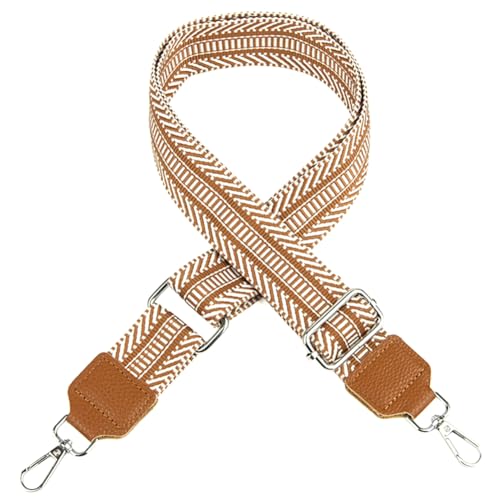 HESHUWEN Taschenkette Umhängetaschengurte, 3,8 cm breit, Vintage-Handtaschengurt, drehbarer Kopf, Handtaschengurt im ethnischen Stil, for Taschengurtersatz Kette FüR Tasche(Brown Style Four) von HESHUWEN