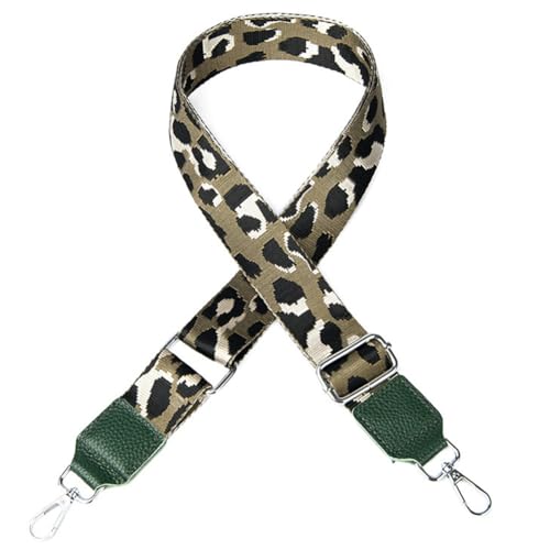 HESHUWEN Taschenkette Umhängetaschengurte, 3,8 cm breit, Vintage-Handtaschengurt, drehbarer Kopf, Handtaschengurt im ethnischen Stil, for Taschengurtersatz Kette FüR Tasche(Green Style Two) von HESHUWEN