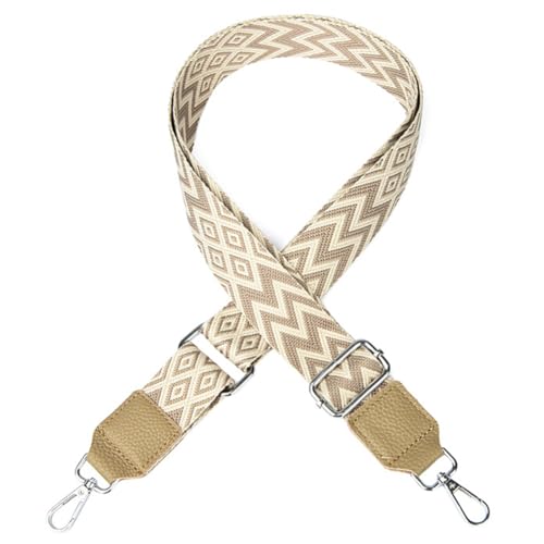HESHUWEN Taschenkette Umhängetaschengurte, 3,8 cm breit, Vintage-Handtaschengurt, drehbarer Kopf, Handtaschengurt im ethnischen Stil, for Taschengurtersatz Kette FüR Tasche(Khaki Style one) von HESHUWEN