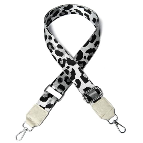 HESHUWEN Taschenkette Umhängetaschengurte, 3,8 cm breit, Vintage-Handtaschengurt, drehbarer Kopf, Handtaschengurt im ethnischen Stil, for Taschengurtersatz Kette FüR Tasche(White Style one-01) von HESHUWEN