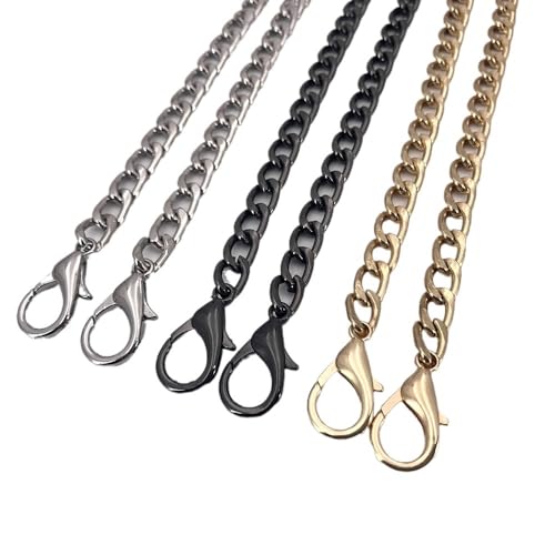 Taschenkette 1 Stück 20-120cm Kette for Taschengurt DIY Geldbörse Kette Gold Silber Tasche Gürtel Handtasche Hardware Handtasche Zubehör Taschenkette Charm Kette FüR Tasche(L2-Light Gold,100) von HESHUWEN