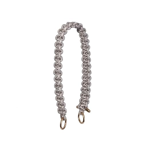 Taschenkette DIY Handtaschengurt for Damen, handgefertigt, gewebtes Seil, Design for Mädchen, kurz, 60 cm lang, Taschengurt, einfach passende Kette, Umhängetaschengürtel Kette FüR Tasche(Upgrade grey) Taschenkette DIY Handtaschengurt for Damen, handgefertigt, gewebtes Seil, Design for Mädchen, kurz, 60 cm lang, Taschengurt, einfach passende Kette, Umhängetaschengürtel Kette FüR Tasche(Upgrade grey) von HESHUWEN