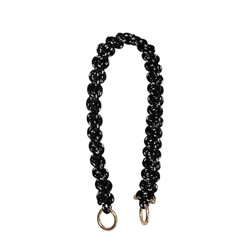 Taschenkette DIY Handtaschengurt for Damen, handgefertigt, gewebtes Seil, Design for Mädchen, kurz, 60 cm lang, Taschengurt, einfach passende Kette, Umhängetaschengürtel Kette FüR Tasche(Upgrade black Taschenkette DIY Handtaschengurt for Damen, handgefertigt, gewebtes Seil, Design for Mädchen, kurz, 60 cm lang, Taschengurt, einfach passende Kette, Umhängetaschengürtel Kette FüR Tasche(Upgrade black von HESHUWEN