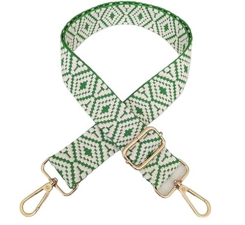 Taschenkette Damen Handtasche Breiter 3,8 cm Gürtel Schulter Umhängetasche Gurt Ersatz Verstellbarer Gurt Tasche Teil Zubehör Gürtel for Tasche 130 cm Kette FüR Tasche(Green,3.8cm-metal gold) von HESHUWEN
