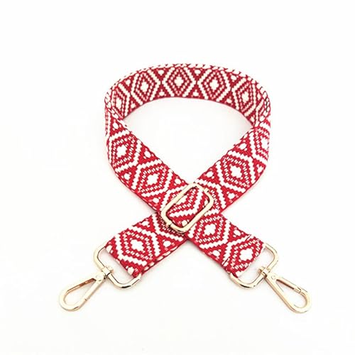 Taschenkette Damen Handtasche Breiter 3,8 cm Gürtel Schulter Umhängetasche Gurt Ersatz Verstellbarer Gurt Tasche Teil Zubehör Gürtel for Tasche 130 cm Kette FüR Tasche(Red A,3.8cm-metal black) von HESHUWEN