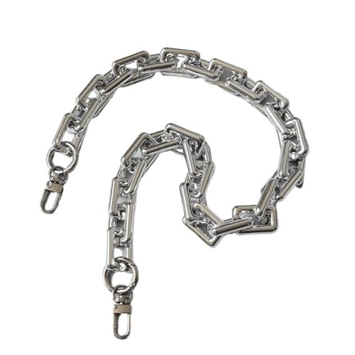 HESHUYAN Taschenkette Mode Frau Handtasche Zubehör Kette Abnehmbarer Ersatz Cool Silber Acryl Strap Frauen Schulter DIY Massivharz Kette Kette FüR Tasche(Square-60cm) von HESHUYAN