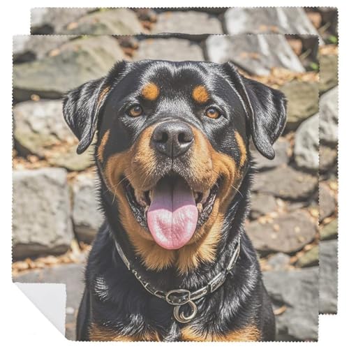 Stoffservietten, langlebig, weich, saugfähig, Tischservietten, Set mit 2 Stück, Rottweiler-Hunde, Zungenkopf, Küchen-Platzsets, wiederverwendbar, waschbar, Servietten für Partys, Restaurant, Hochzeit Stoffservietten, langlebig, weich, saugfähig, Tischservietten, Set mit 2 Stück, Rottweiler-Hunde, Zungenkopf, Küchen-Platzsets, wiederverwendbar, waschbar, Servietten für Partys, Restaurant, Hochzeit von HETVBNS