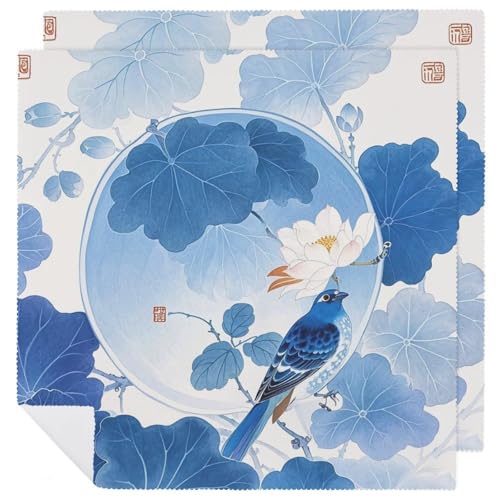Stoffservietten, langlebig, weich, saugfähig, Tischservietten, Set mit 2 Stück, blau und weiß, chinesischer Stil, Blume und Vogel, Küchen-Platzsets, wiederverwendbar, waschbar, Servietten für Partys Stoffservietten, langlebig, weich, saugfähig, Tischservietten, Set mit 2 Stück, blau und weiß, chinesischer Stil, Blume und Vogel, Küchen-Platzsets, wiederverwendbar, waschbar, Servietten für Partys von HETVBNS