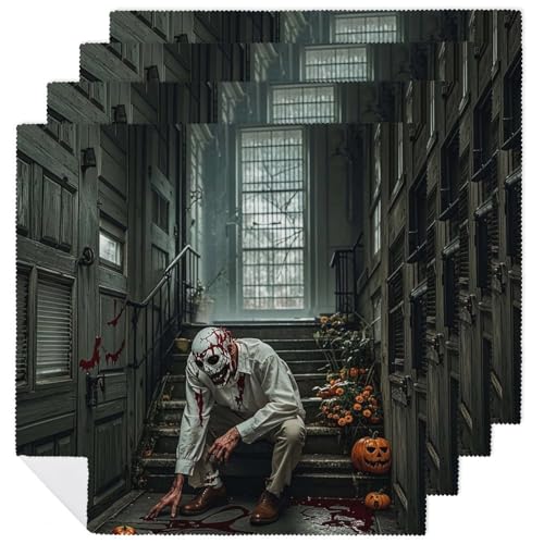 Stoffservietten, langlebig, weich, saugfähig, Tischservietten, Set mit 4 Stück, Halloween-Horror-Thema, Küche, Platzsets, wiederverwendbar, waschbar, Servietten für Partys, Restaurant, Hochzeit, Hotel Stoffservietten, langlebig, weich, saugfähig, Tischservietten, Set mit 4 Stück, Halloween-Horror-Thema, Küche, Platzsets, wiederverwendbar, waschbar, Servietten für Partys, Restaurant, Hochzeit, Hotel von HETVBNS