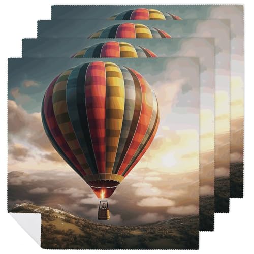 Stoffservietten, langlebig, weich, saugfähig, Tischservietten, Set mit 4 Stück, Heißluftballon, Küche, Platzsets, wiederverwendbar, waschbar, Servietten für Partys, Restaurant, Hochzeit, Hotel Stoffservietten, langlebig, weich, saugfähig, Tischservietten, Set mit 4 Stück, Heißluftballon, Küche, Platzsets, wiederverwendbar, waschbar, Servietten für Partys, Restaurant, Hochzeit, Hotel von HETVBNS