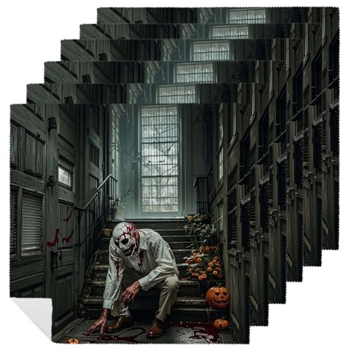 Stoffservietten, langlebig, weich, saugfähig, Tischservietten, Set mit 6 Stück, Halloween-Horror-Thema, Küche, Platzsets, wiederverwendbar, waschbar, Servietten für Partys, Restaurant, Hochzeit, Hotel Stoffservietten, langlebig, weich, saugfähig, Tischservietten, Set mit 6 Stück, Halloween-Horror-Thema, Küche, Platzsets, wiederverwendbar, waschbar, Servietten für Partys, Restaurant, Hochzeit, Hotel von HETVBNS