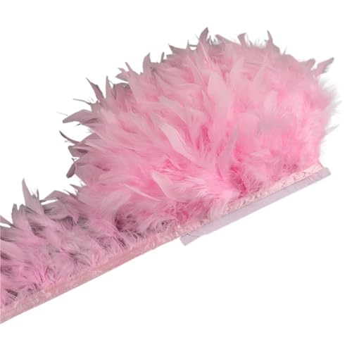 10-15 cm Federn Trim DIY Hochzeit Türkei Feder Band Handwerk Nähen Kleidung Party Plume Handgemachte Wohnkultur für DIY Nähen Handwerk Dekoration(Pink,10 Meters) von HEUchuan