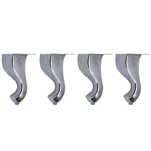 14,5 cm Möbelbeine aus Metall, 4 Stück, als Ersatz for Sofa-, Schrank- und Bettfüße im TV-Schrank, mit Befestigungsschrauben für Couch, Liegestuhl(Chrome) von HEUchuan