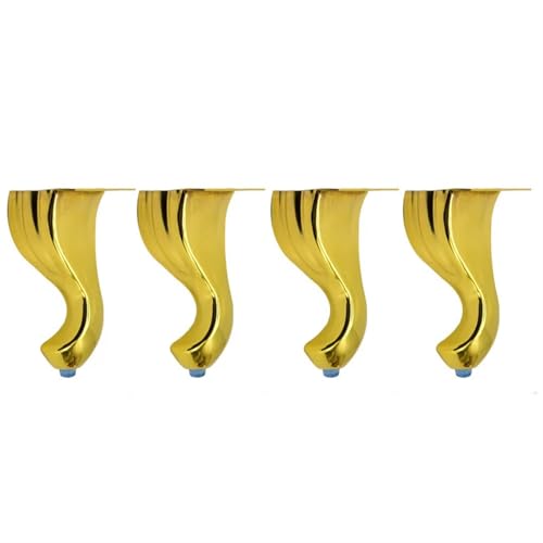 14,5 cm Möbelbeine aus Metall, 4 Stück, als Ersatz for Sofa-, Schrank- und Bettfüße im TV-Schrank, mit Befestigungsschrauben für Couch, Liegestuhl(Gold) von HEUchuan