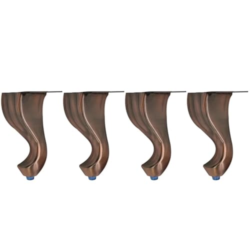 14,5 cm Möbelbeine aus Metall, 4 Stück, als Ersatz for Sofa-, Schrank- und Bettfüße im TV-Schrank, mit Befestigungsschrauben für Couch, Liegestuhl(Red Bronze) von HEUchuan