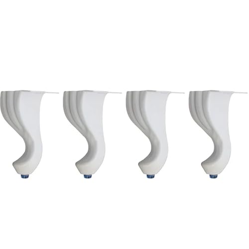 14,5 cm Möbelbeine aus Metall, 4 Stück, als Ersatz for Sofa-, Schrank- und Bettfüße im TV-Schrank, mit Befestigungsschrauben für Couch, Liegestuhl(White) von HEUchuan