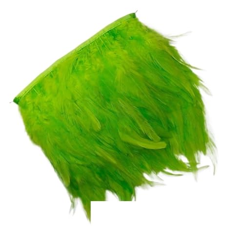 5/10 Meter 10-15 cm 4-6 Zoll Huhn Hahn Schwanz Federn Trims Streifen for Hochzeit Party Kleidung Hahn Feder Trim für DIY Nähen Handwerk Dekoration(Green2,10m) von HEUchuan