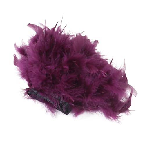 HEUchuan 1/5/10 Meter Bunte Federn, Fransen, Bastelband, 10–15 cm, for Kleidung, Nähen, Hochzeitskleid, Dekoration, Band, Federn für DIY Nähen Handwerk Dekoration(Purple 2,10M) von HEUchuan