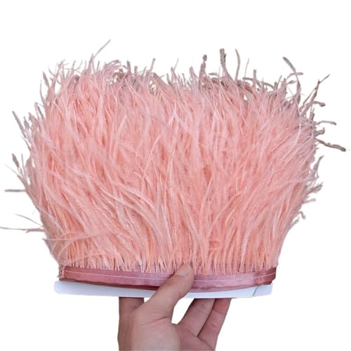 HEUchuan 1/5/10 Meter Straußenfederbesatz Kleid for Frauen Weiche Federn Fransen Hochzeitsrock Dekoration Party Stoffband für DIY Nähen Handwerk Dekoration(GRAY2,5meters) von HEUchuan