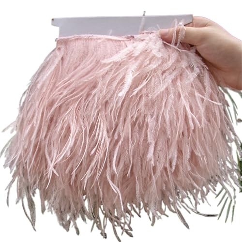 HEUchuan 1 Meter Straußenfederbesatz 10–15/15–18/18–22 cm Federn-Fransenband for Zuhause, Party, Kleid, Nähen, Hochzeitsdekoration für DIY Nähen Handwerk Dekoration(Coffee,18-22 cm 7-9 inches) von HEUchuan