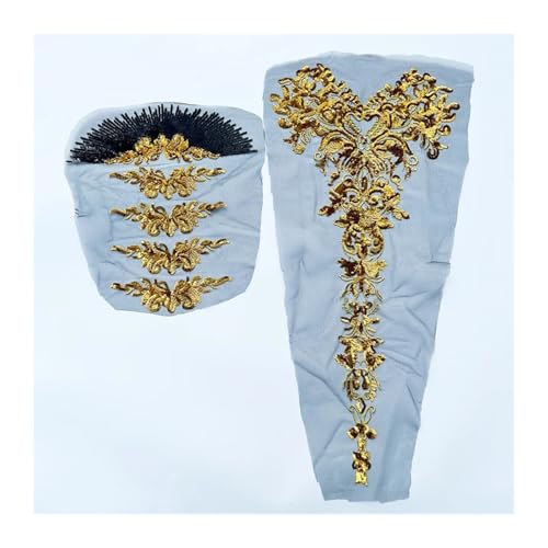 HEUchuan 1 Set Large Flowers Sequin Patches and Appliques,Embroidery Lace Applique Sewing Patches Ornaments for Dress Decoration für die Herstellung von Nähmaschinen(Black) von HEUchuan