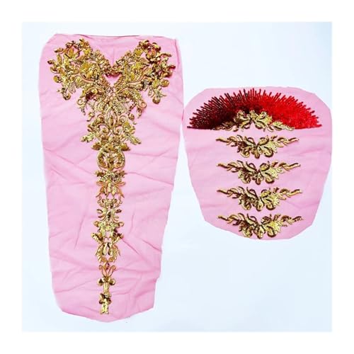 HEUchuan 1 Set Large Flowers Sequin Patches and Appliques,Embroidery Lace Applique Sewing Patches Ornaments for Dress Decoration für die Herstellung von Nähmaschinen(Red) von HEUchuan