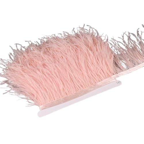 HEUchuan 10–15 cm Straußenfedern auf Band, Band, Fransenbesatz for Nähen von Garnituren, Federn in Kleidern, Kostümen für DIY Nähen Handwerk Dekoration(11,10 Meters) von HEUchuan