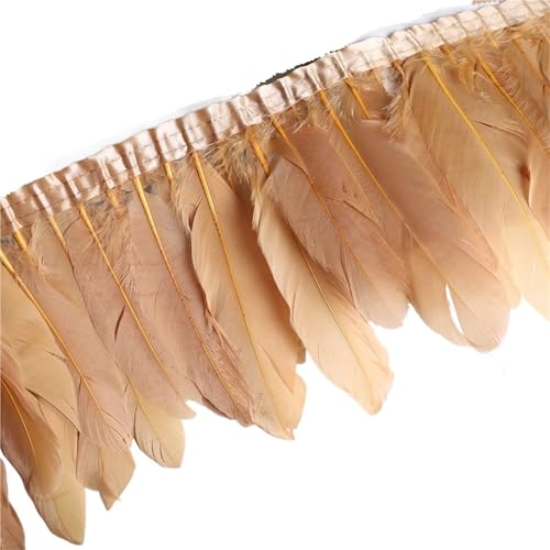 HEUchuan 10 Meter Federfransenband, Bastelzubehör, weiße Federn, Borten, Karnevalskleid, Dekoration für DIY Nähen Handwerk Dekoration(7) von HEUchuan