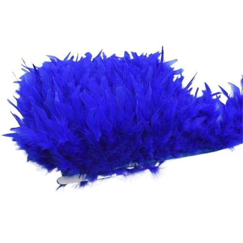 HEUchuan 10 Meter Flauschige Federn, Quasten, Fransenbesatz, Band, Feder auf Band, Nähen, Besatz, Kleidung, Kleid, Dekoration für DIY Nähen Handwerk Dekoration(14. Blue) von HEUchuan