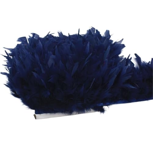 HEUchuan 10 Meter Flauschige Federn, Quasten, Fransenbesatz, Band, Feder auf Band, Nähen, Besatz, Kleidung, Kleid, Dekoration für DIY Nähen Handwerk Dekoration(3.Blue) von HEUchuan