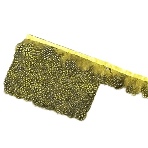 HEUchuan 10 Meter Geflügelfederbesatz Quaste Fransenband Fasanenfedern for Kleidungsbesätze Kostüm Nähen Bekleidungszubehör für DIY Nähen Handwerk Dekoration(Yellow) von HEUchuan