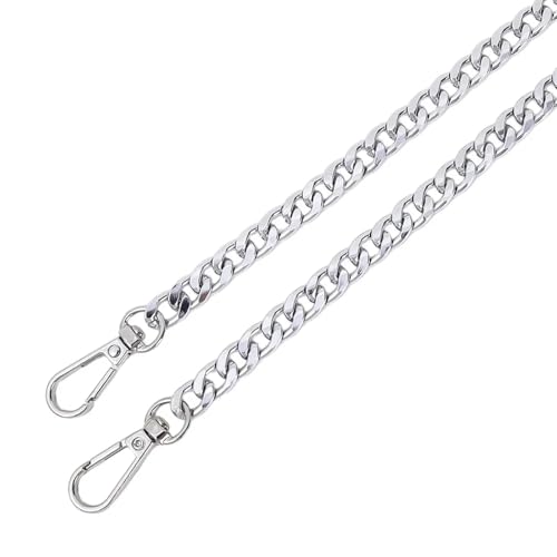 HEUchuan 120 cm Lange Metallkette aus goldenem, silbrigem und schwarzem Aluminium for die Schmuckherstellung für Schulter Crossbody Bag(Silver) von HEUchuan