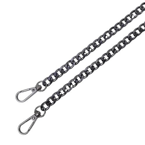 HEUchuan 120 cm Metall-Aluminium-Ersatz-Taschenkette, Teile, Zubehör for handgewebte, handgefertigte DIY-Werkstatt, Studio, abnehmbare Riemen für Schulter Crossbody Bag(Black) von HEUchuan