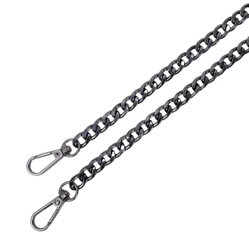 HEUchuan 120 cm Metall-Aluminium-Ersatz-Taschenkette, Teile, Zubehör for handgewebte, handgefertigte DIY-Werkstatt, Studio, abnehmbare Riemen für Schulter Crossbody Bag(Black) von HEUchuan