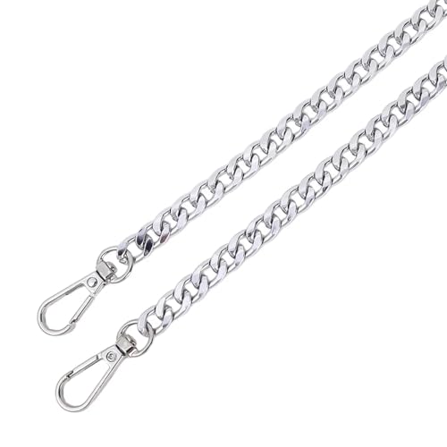 HEUchuan 120 cm Metall-Aluminium-Ersatz-Taschenkette, Teile, Zubehör for handgewebte, handgefertigte DIY-Werkstatt, Studio, abnehmbare Riemen für Schulter Crossbody Bag(Silver) von HEUchuan