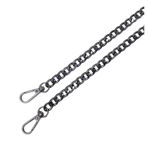 HEUchuan 120CM Tasche Kette Riemen Griff Schulter Umhängetasche Handtasche Tasche Metall Ersatz Ketten DIY Tasche Teile Zubehör für Schulter Crossbody Bag(Black) von HEUchuan