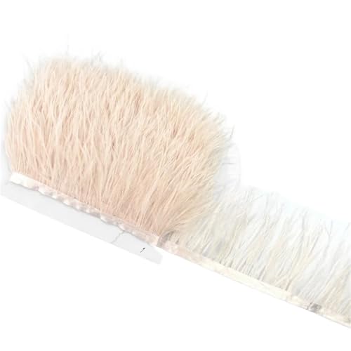 HEUchuan 1M 5M 10M 8-10CM Straußenfedern Borten Band Rock DIY Kleidung Straußenfedern for Basteln Federn für DIY Nähen Handwerk Dekoration(18 Color,5 Meters) von HEUchuan